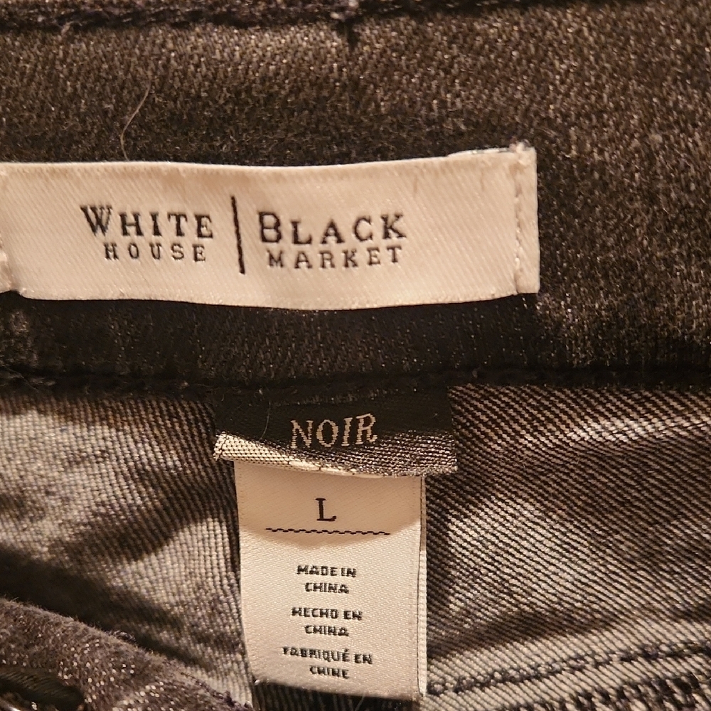 White House Black Market  Large Classic Black Slim Jeans - Picture 2 of 3